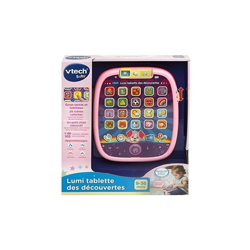 VTECH BABY - Children's Tablet - Lumi Tablet des Découvertes Rose - C