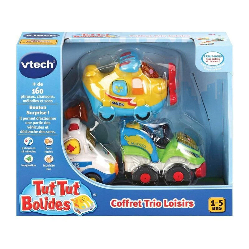 VTECH - TUT TUT BOLIDES - Trio Loisirs Box (Plane + Formula 1 + Bus)