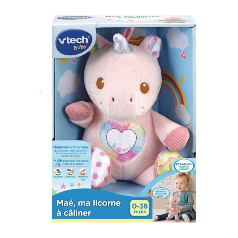 VTECH - Doudou - 528105 - Maé, Ma Licorne a Câliner