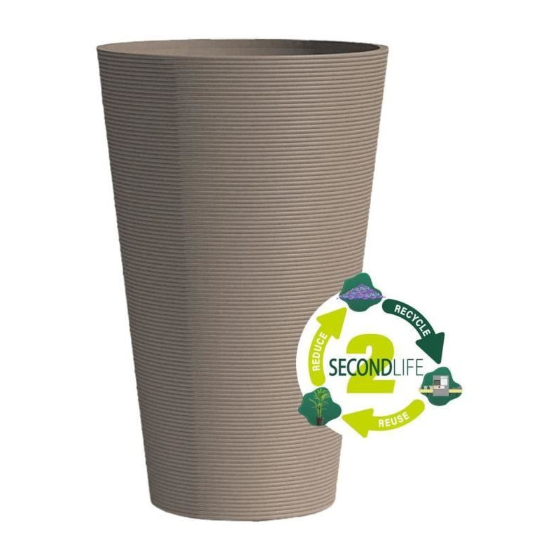 Tall flower pot - GARDEN ID - Green Care Sense Tall Taupe - 55 cm - 10