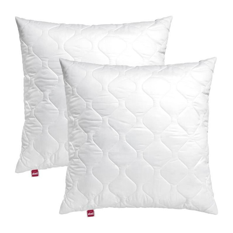 Abeil batch of 2 quilted memory pillows - 60x60 cm - White