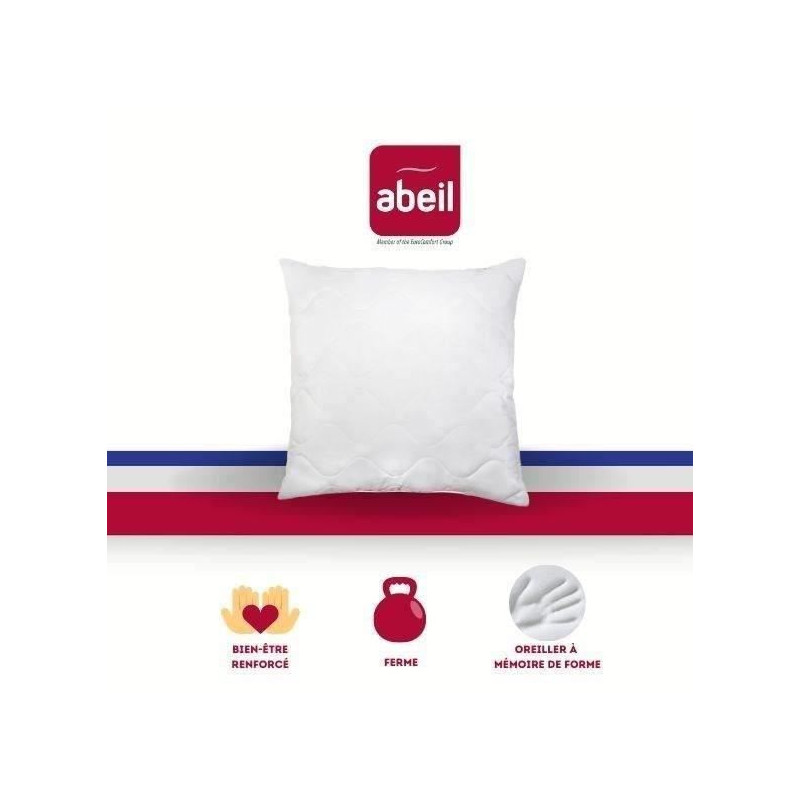 Abeil pillow with matt form mattress 60x60 cm white