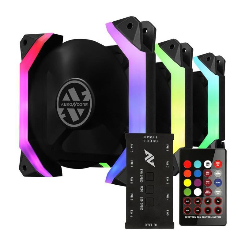 ABKONCORE Spider Spectrum Sync (Pack of 3) - 120mm A-RGB fan for box