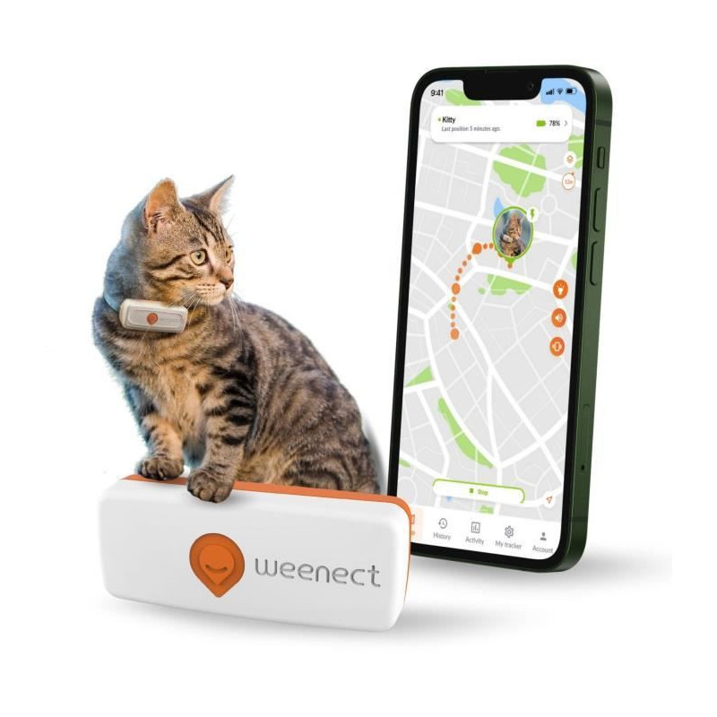 GPS tracker for chat - Weenect XS (White Edition 2023)
