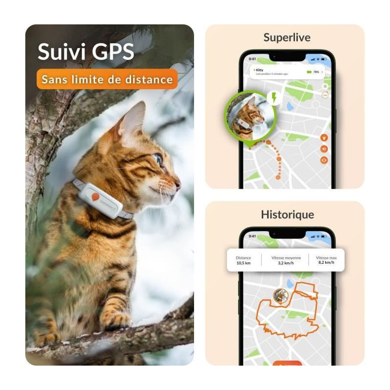 GPS tracker for chat - Weenect XS (White Edition 2023)