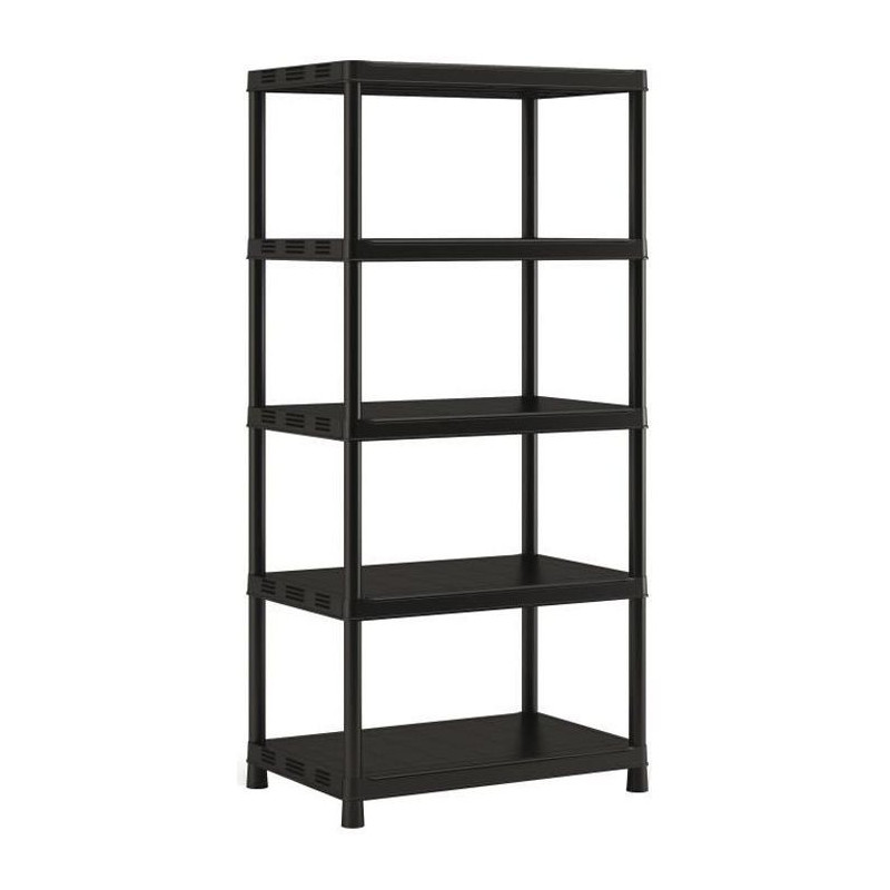 Keter | Etagere Plus X/5, Etageres, Noir, 90 x 60 x 187 cm