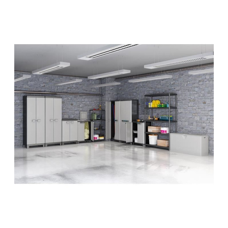 Keter | High linear wardrobe, black / gray / blue, 68 x 39 x 173 cm