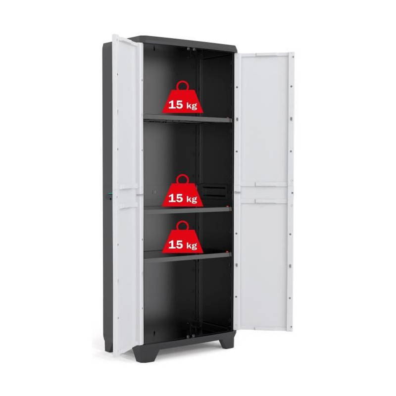 Keter | High linear wardrobe, black / gray / blue, 68 x 39 x 173 cm