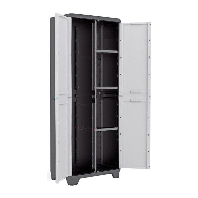 KIS Linear Utility Storage Cabinet - 68 x 39 x 173 cm - Black and Gray