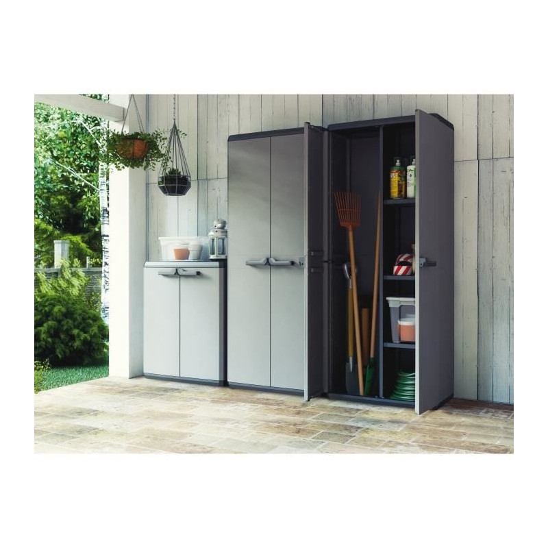 Keter | High Piu wardrobe, gray / black, 68 x 39 x 166 cm