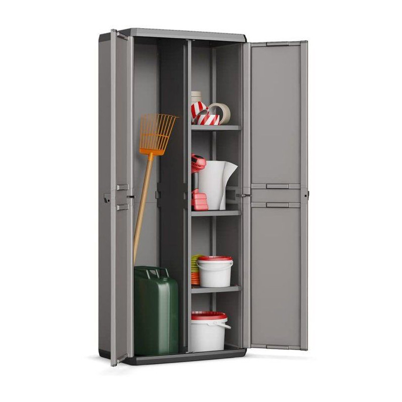KIS Più Utility Storage Cabinet - 68 x 39 x 166 cm - Charcoal Gray an