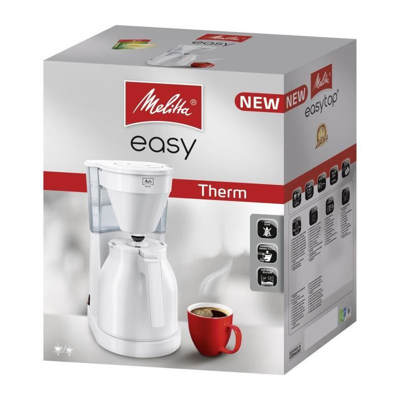 Melitta Easy Therm II 1023-05 White -Cafetiere -Thermo -pot has a hand