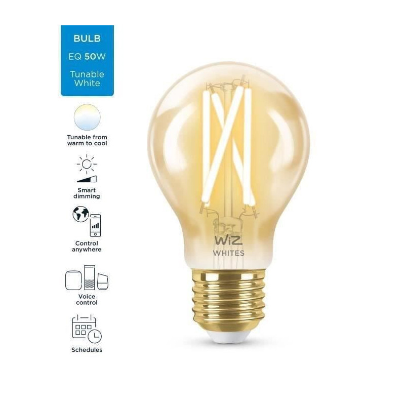 WIZ Vintage white connected bulb variable E27 50W