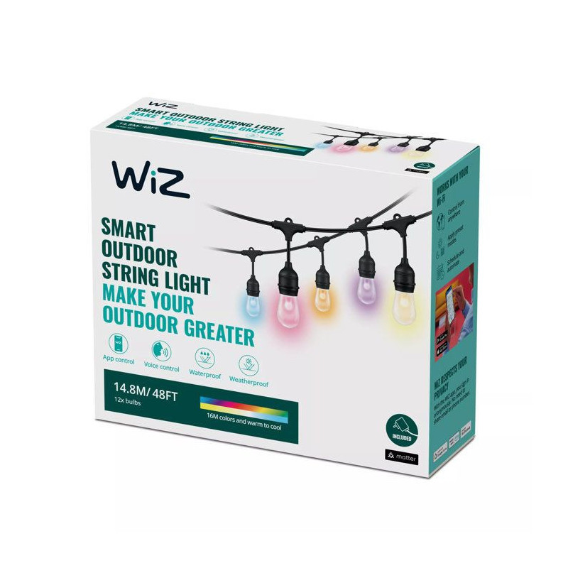 Wiz 15m connected garland outdoors