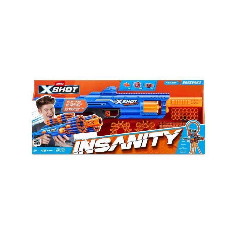 Rapid Fire Blaster - ZURU - XSHOT Insanity Berzerko - Rotating Barrel