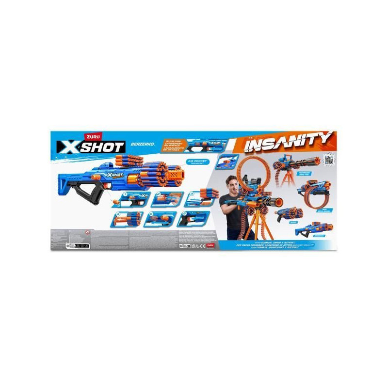 Rapid Fire Blaster - ZURU - XSHOT Insanity Berzerko - Rotating Barrel
