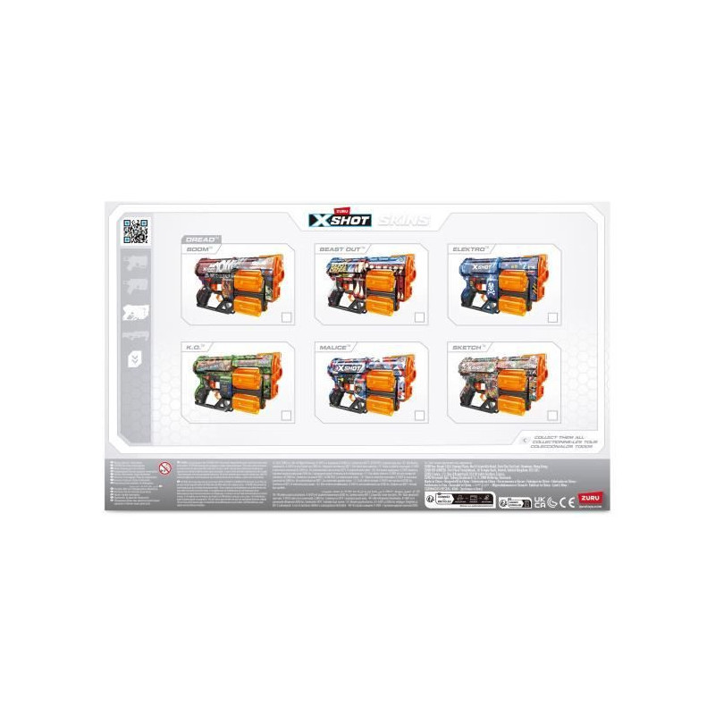 Dart Launcher - ZURU - X-SHOT Dread - Dual Rotating Barrel - 7 Designs