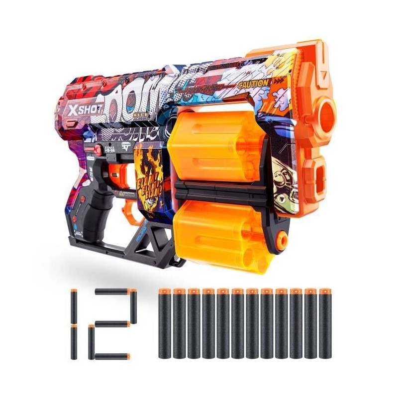 Dart Launcher - ZURU - X-SHOT Dread - Dual Rotating Barrel - 7 Designs