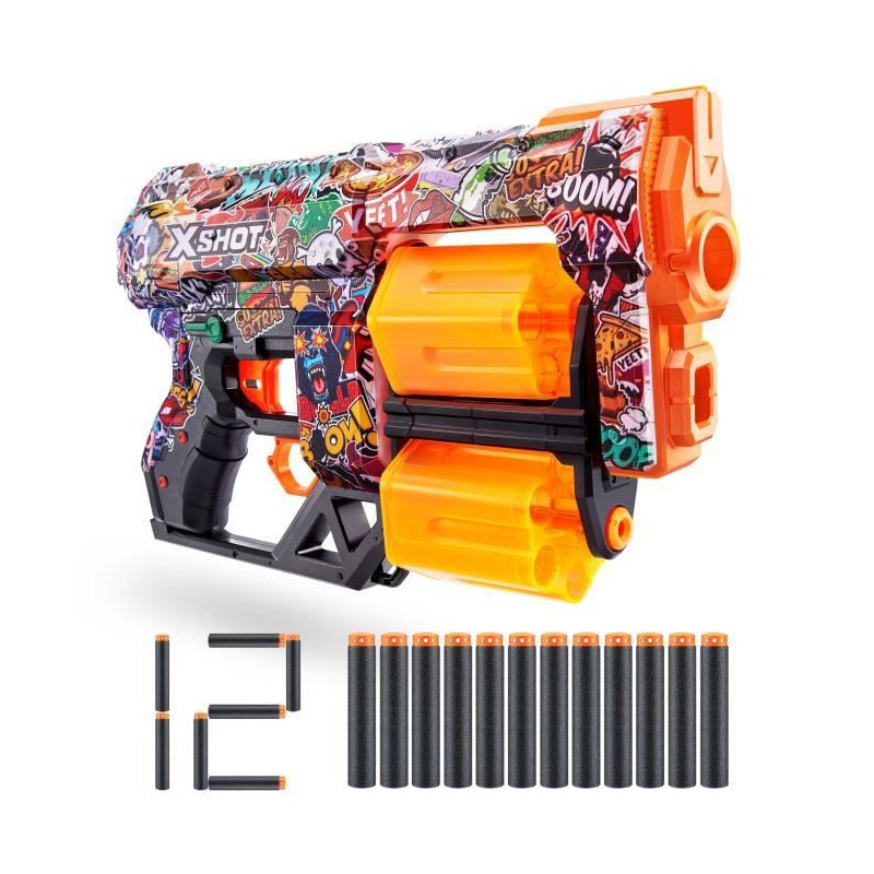 Dart Launcher - ZURU - X-SHOT Dread - Dual Rotating Barrel - 7 Designs
