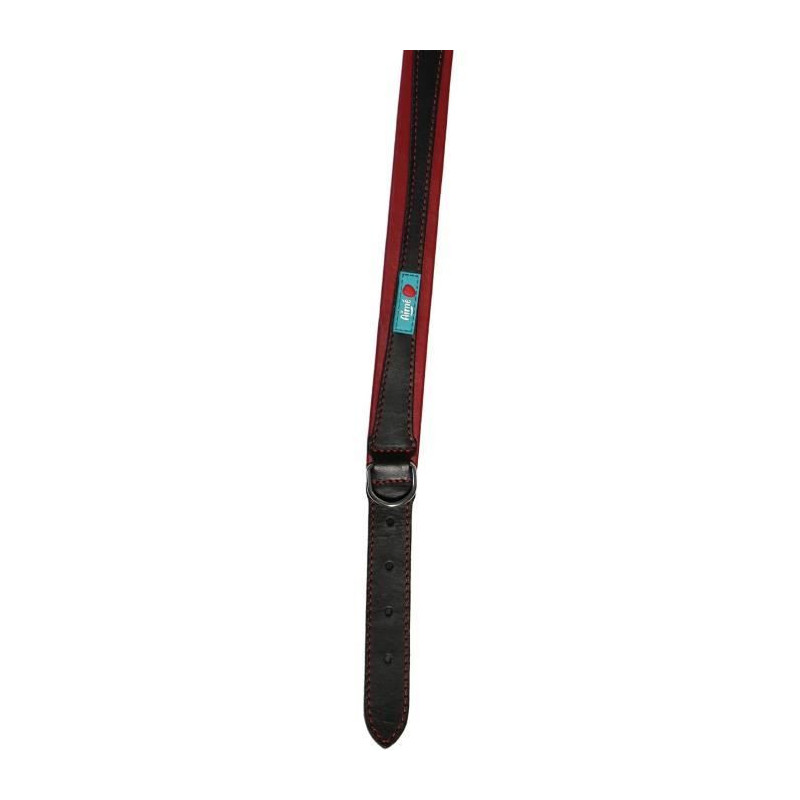 YAGO Black and Red Leather Collar Soft and Adjustable for Large Dog, s