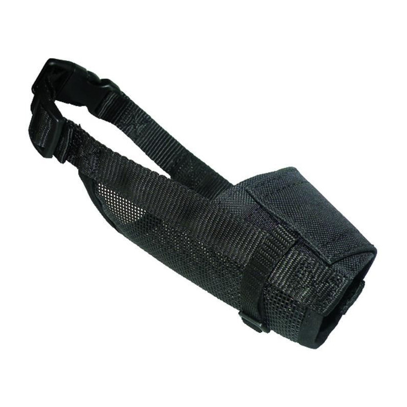 Yago museliere in black nylon for large dog, muzzle part with breathab