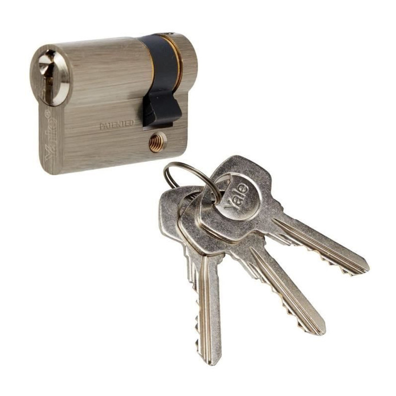 YALE Half Cylinder Lock For Garage Door - 5 Pins - 3 Keys - 30 x 10 mm