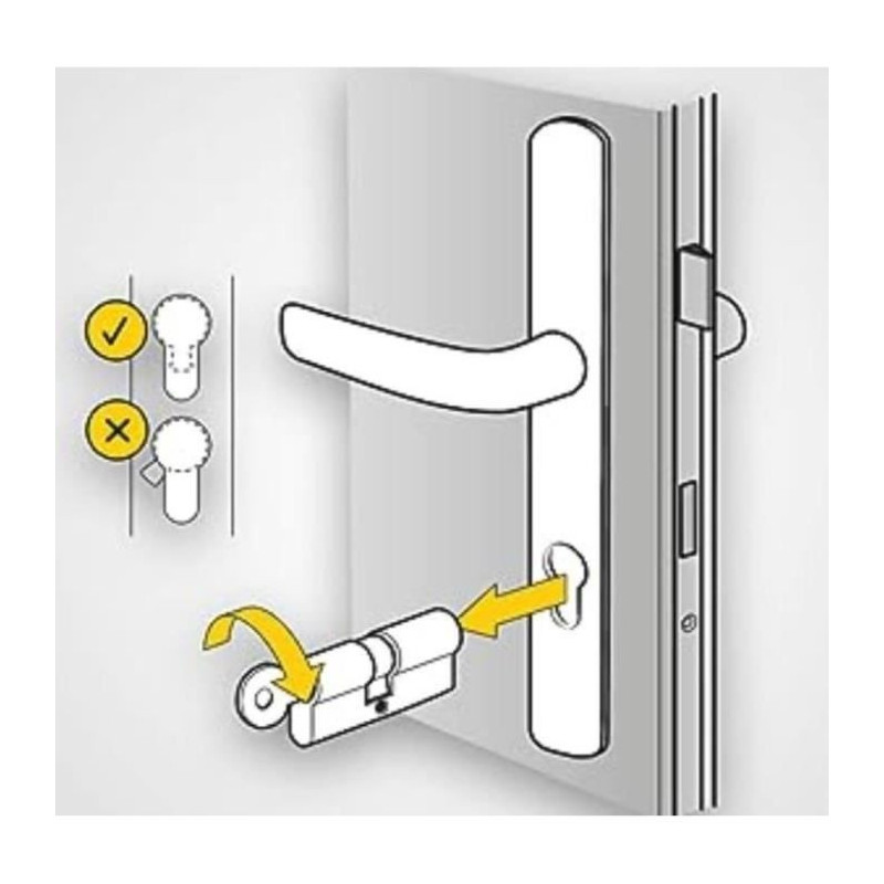 YALE Half Cylinder Lock For Garage Door - 5 Pins - 3 Keys - 30 x 10 mm