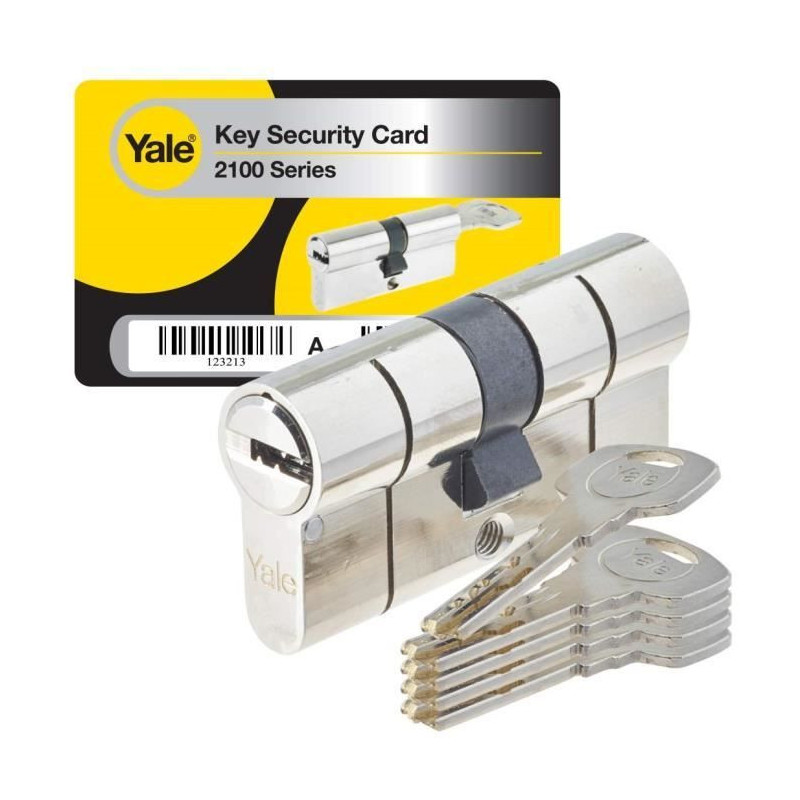 YALE 2100 Series high security cylinder 35x35 mm nickel-plated, anti-p