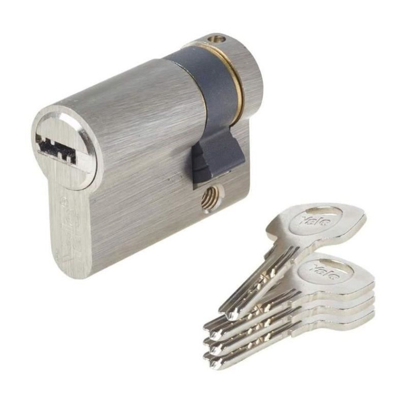 YALE Half Cylinder Lock - For Garage Door - 6 Pins - 4 Keys - 30 x 10
