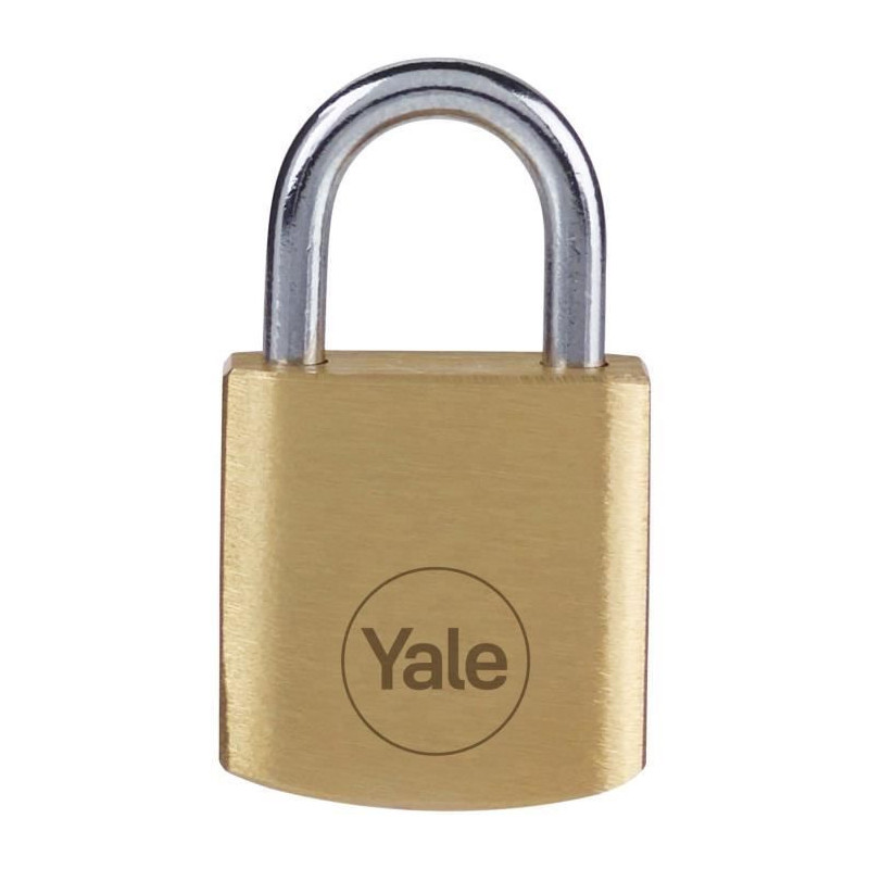 Brass padlock - YALE - Y110B/20/111/4 - 20mm - Steel shackle - 3 keys