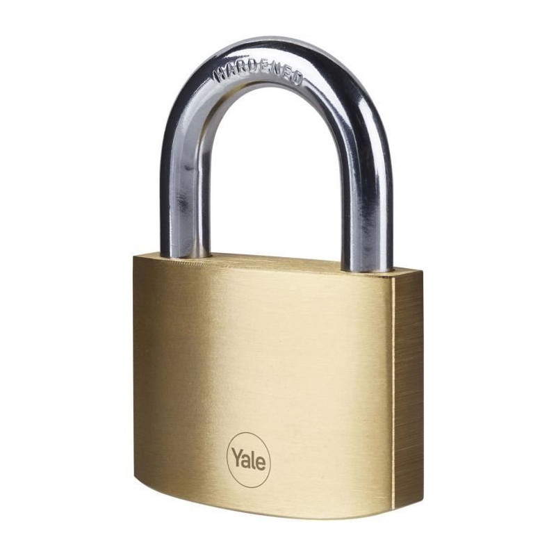 Brass padlock - YALE - Y110B/60/132/1 - 60 mm - Hardened steel shackle