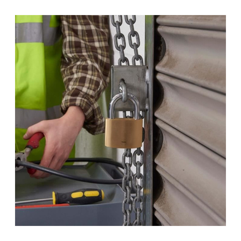 Brass padlock - YALE - Y110B/60/132/1 - 60 mm - Hardened steel shackle