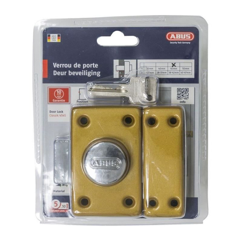 Lock - ABUS - CLK CB 45 B EK - Steel case, strike plate and bolt - Bra