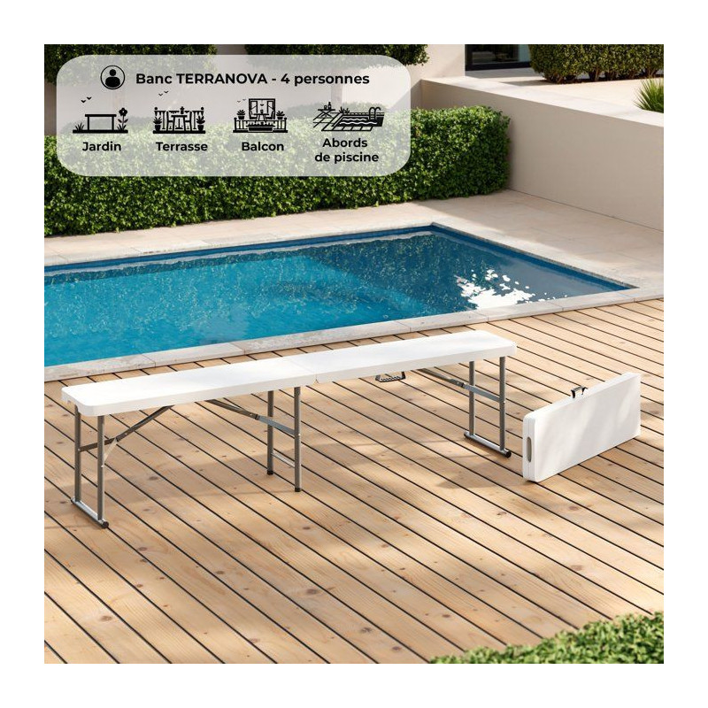 Foldable bench for reception table 180 cm