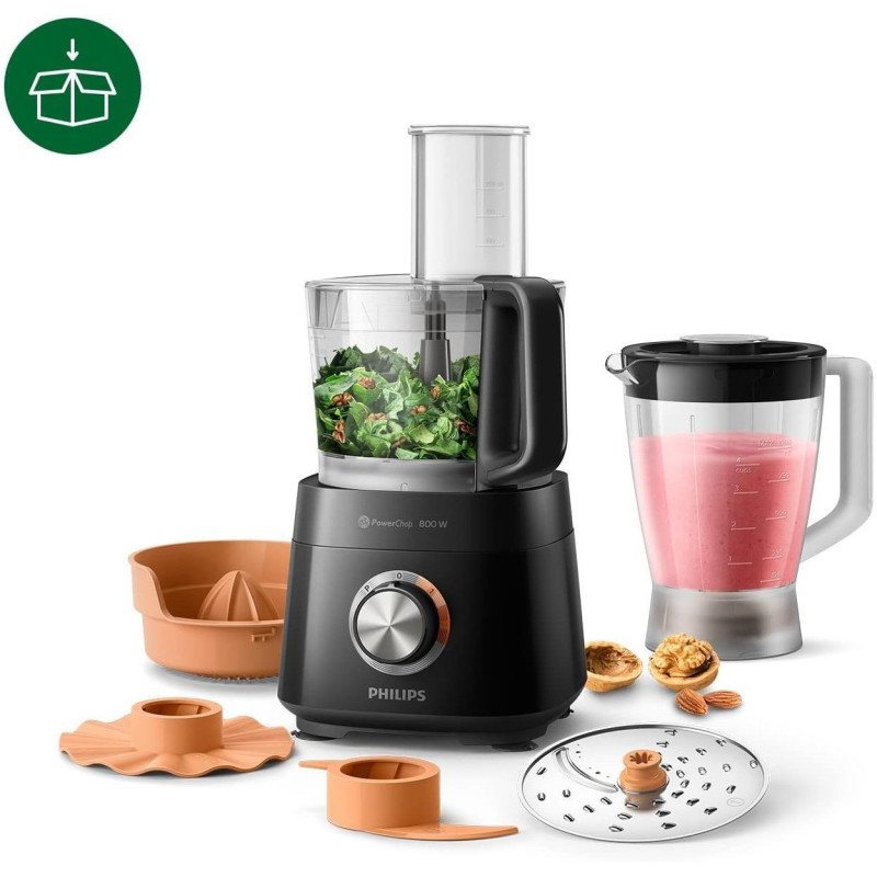 Philips HR7510 / 10 compact food processor 800 W black