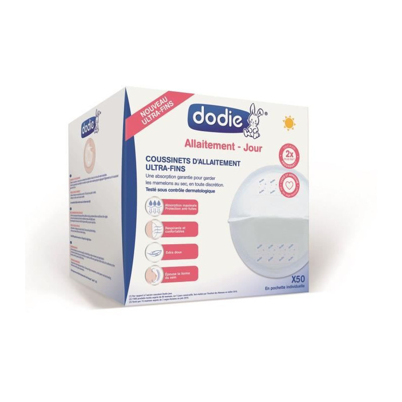DODIE Pack of 50 day slim nursing pads - Individual pouch