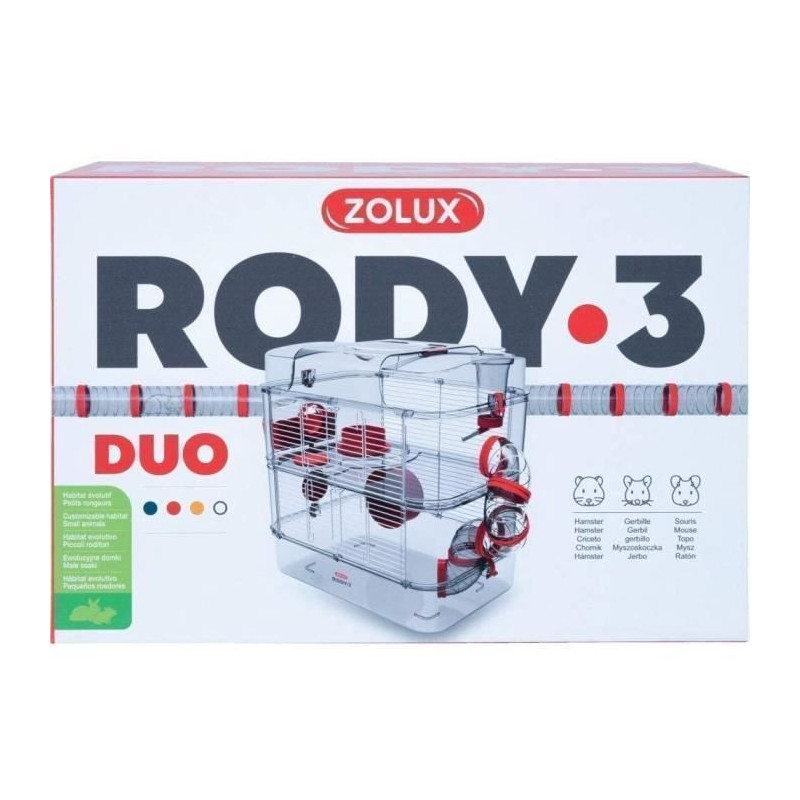 Zolux cage on 2 floors for hamsters, mouse and gerbilles - rudy3 duo -