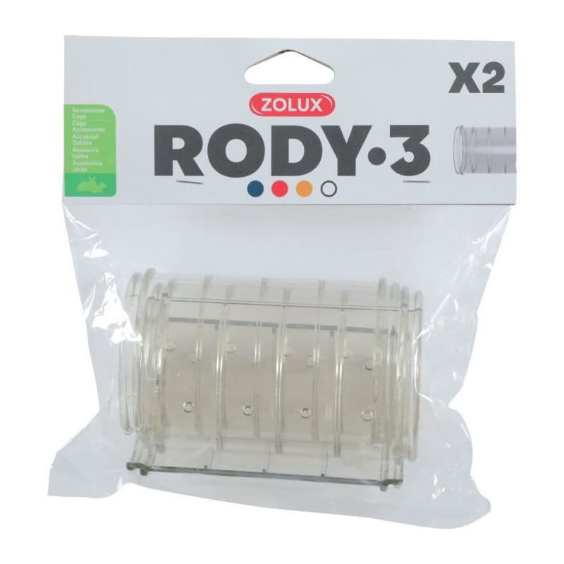 ZOLUX Straight tube for rodent cage Rody3 - Roylounge - 2 pieces