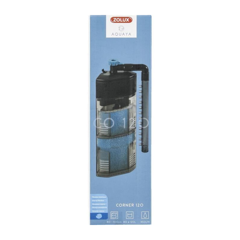 Internal filter - ZOLUX - Corner 120 - 6 W - Adjustable flow rate - Fo