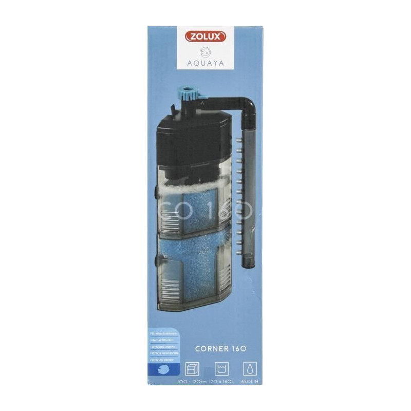 Internal filter - ZOLUX - Corner 160 - 12 W - Adjustable flow rate - F