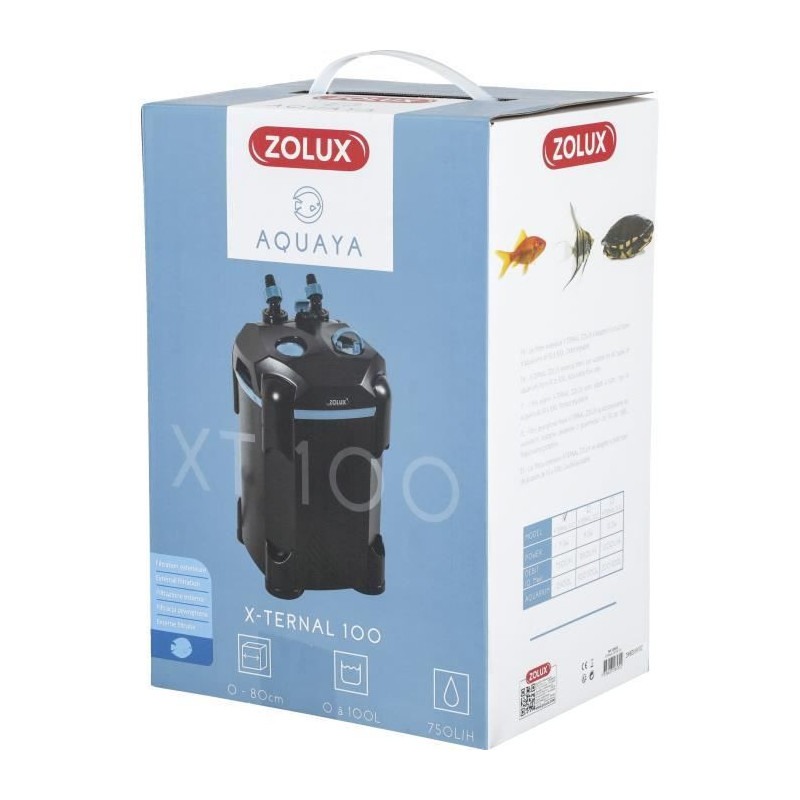 External filter - Zolux - X-Ternal 100 - Power 9.3 W - Max flow rate 7
