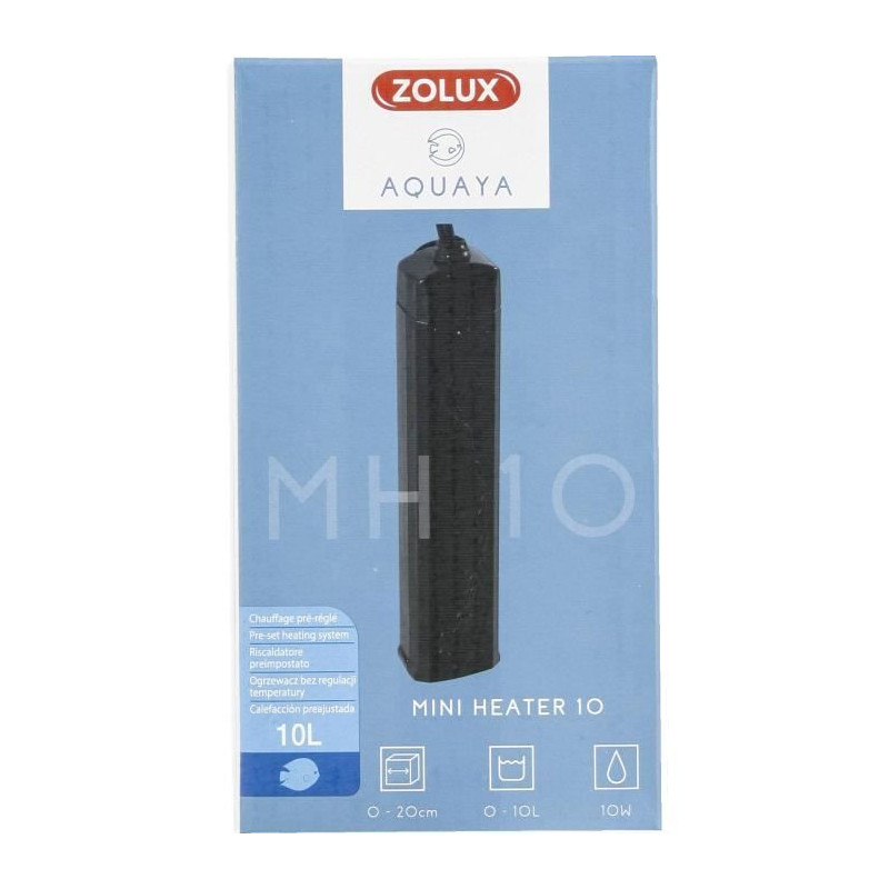 Preset heater - Zolux - 10 W - For aquariums 0 to 10 L - Temperature 2