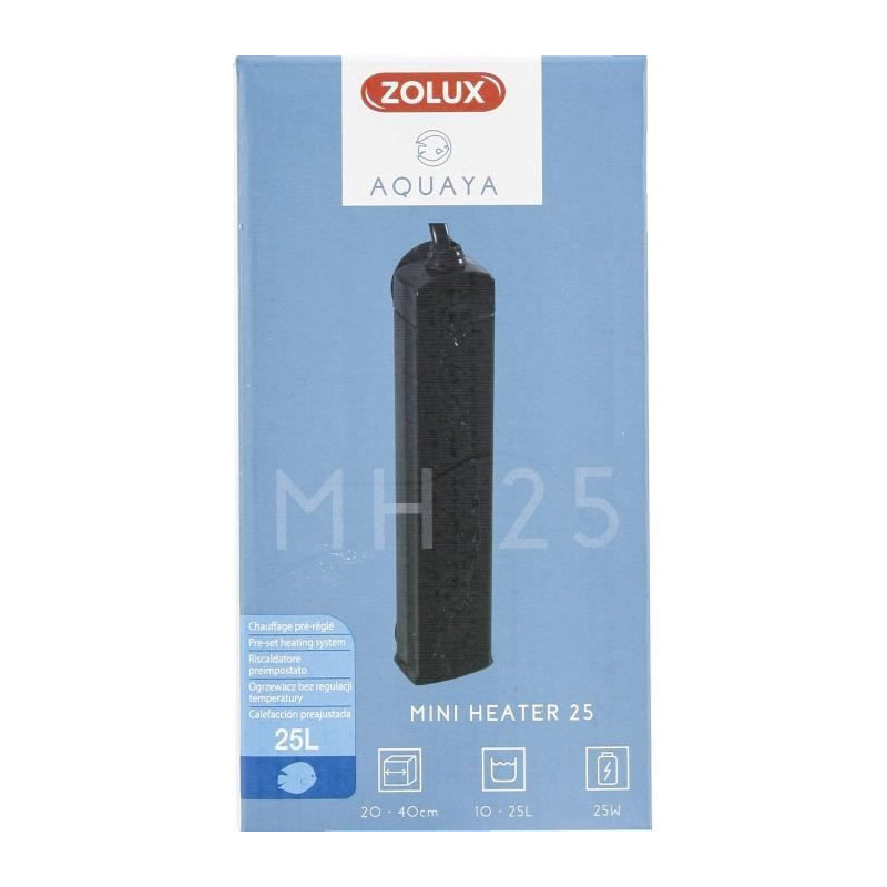 Zolux Preset Heater - 23W - For 10-25L Aquarium - Heating Indicator -