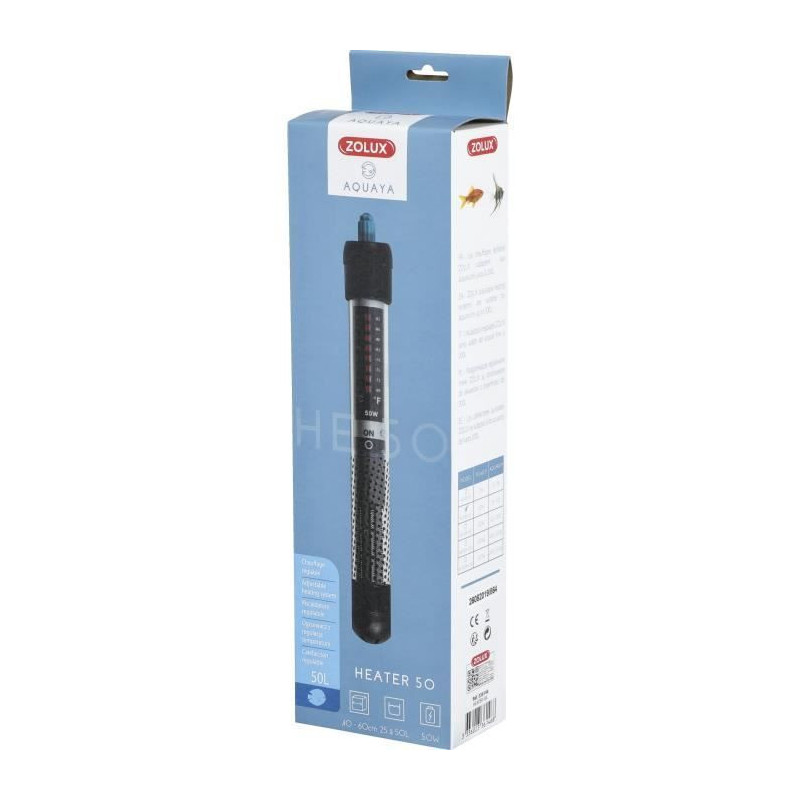 Aquarium heater - Zolux - Heater 50 - 50 W - 23 cm - For exotic fish
