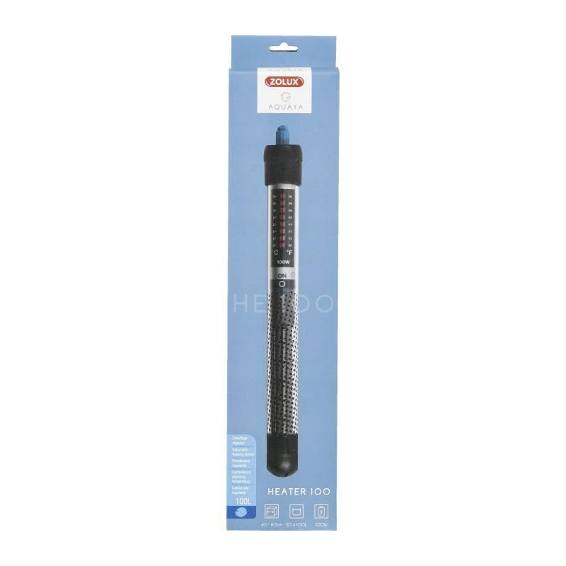 Heater - Zolux - For aquarium - Adjustable temperature up to 34°C - 1