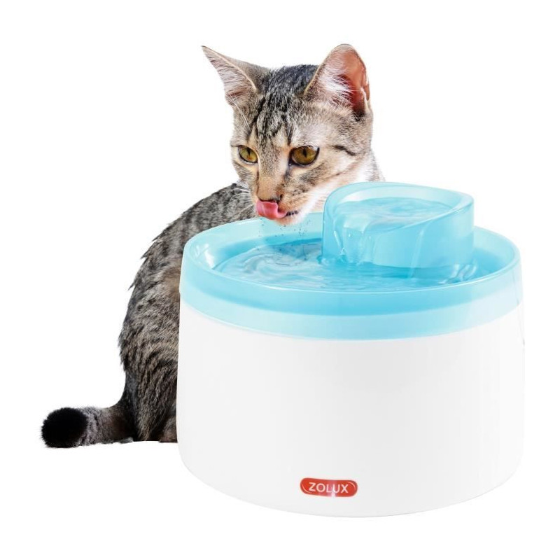 Zolux Water Fountain - For Cats and Dogs - With Filter Cartridge - 2 L