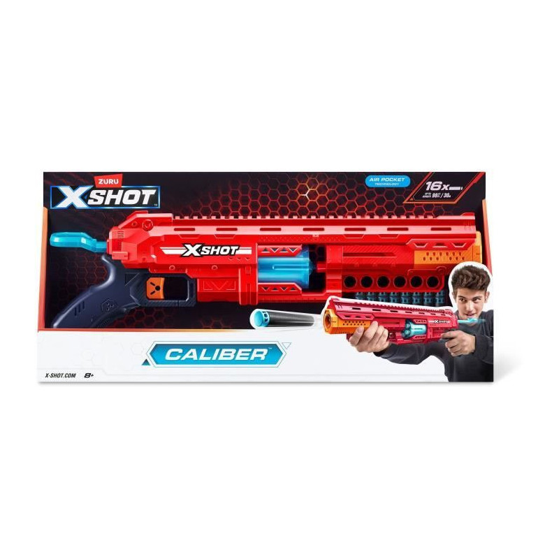 Dart Launcher - ZURU - X-SHOT Caliber - Rotating Barrel - 27m Range -