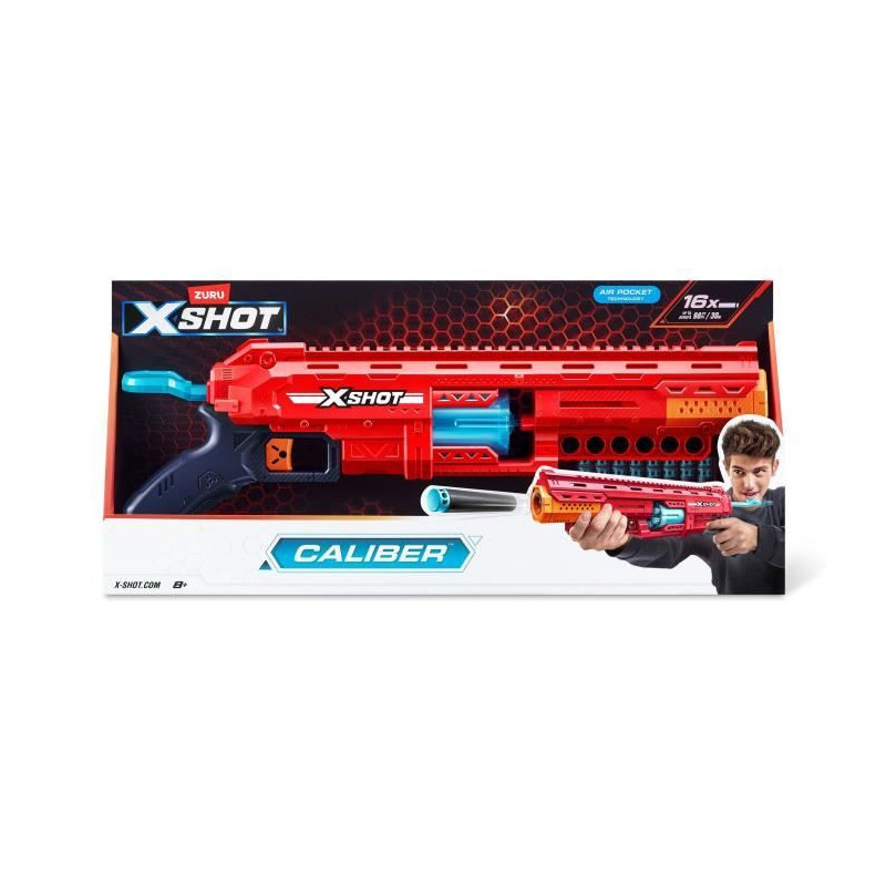 Dart Launcher - ZURU - X-SHOT Caliber - Rotating Barrel - 27m Range -