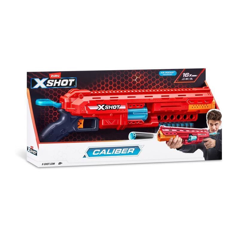Dart Launcher - ZURU - X-SHOT Caliber - Rotating Barrel - 27m Range -