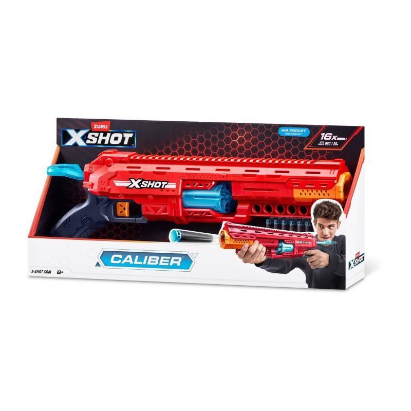 Dart Launcher - ZURU - X-SHOT Caliber - Rotating Barrel - 27m Range -